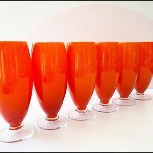 Set of 6 orange glasses